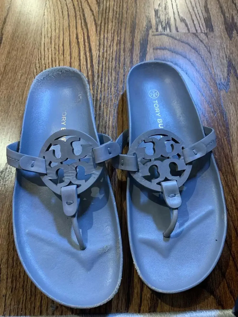 Tory Burch Miller Cloud Lite Thong Sandals Blue Size 8.5